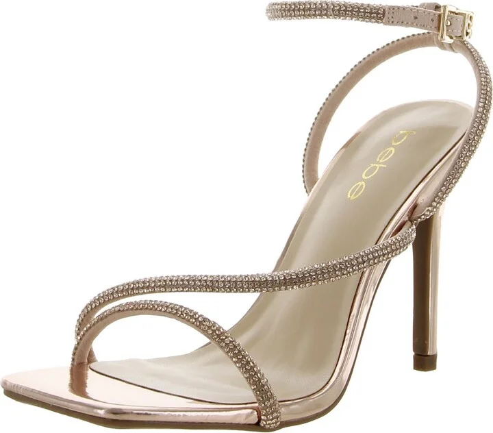 Millan Womens Rhinestone Ankle Strap Heels