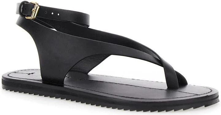 'Millar' Black Sandals With Criss-Crossed Straps And Buckle Closure In Leather Woman - Image 2
