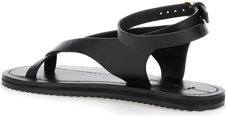 'Millar' Black Sandals With Criss-Crossed Straps And Buckle Closure In Leather Woman - Image 3