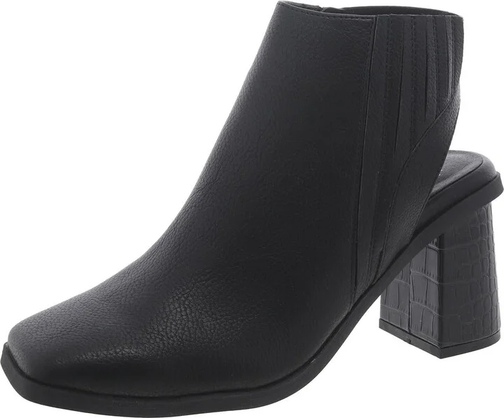 Millar Womens Faux Leather Square Toe Booties
