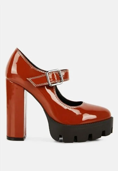 Millenial Bug Patent High Heeled Mary Jane Shoes Women - Image 2