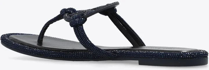 Miller Crystal Logo Knotted Thong Sandals - Image 2