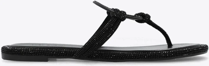 Miller Crystal Logo Knotted Thong Sandals
