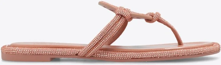 Miller Crystal Logo Knotted Thong Sandals
