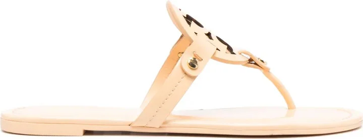 Miller cut-out leather flip-flops