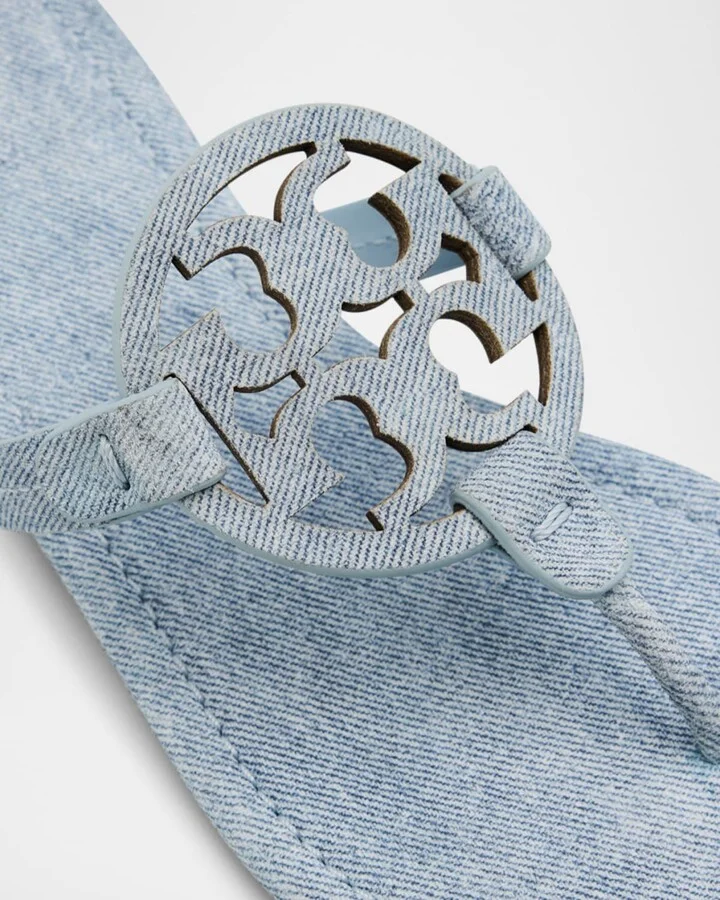 Miller Denim Logo Thong Sandals - Image 4