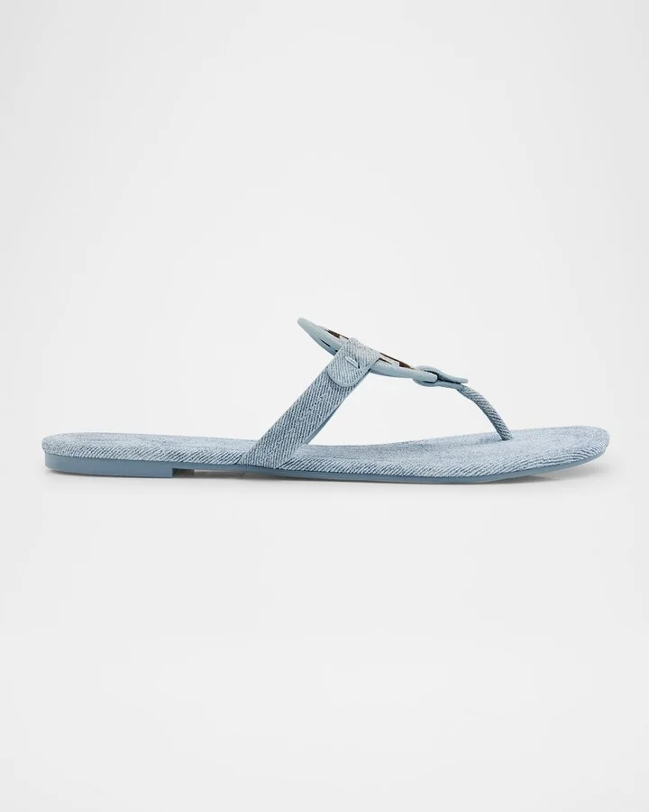 Miller Denim Logo Thong Sandals