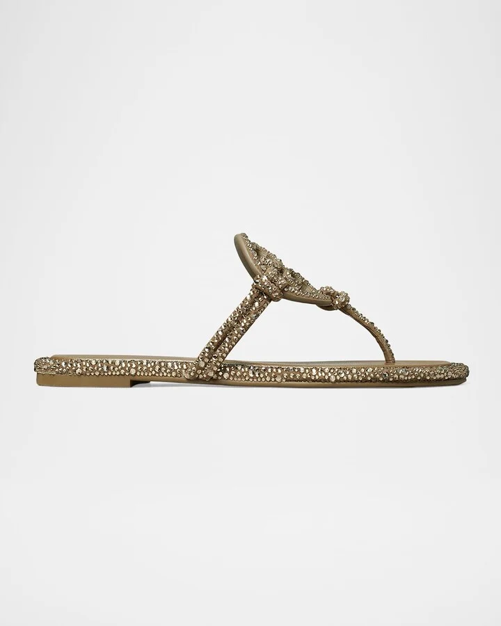 Miller Embellished Medallion Flat Thong Sandals