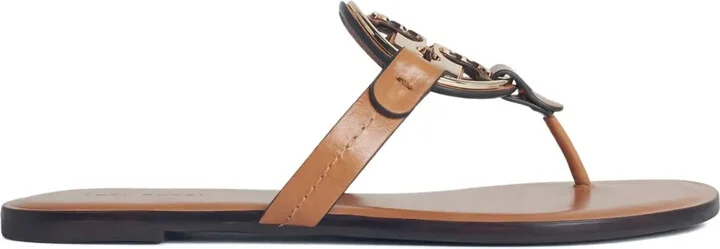 Miller leather logo-plaque sandals