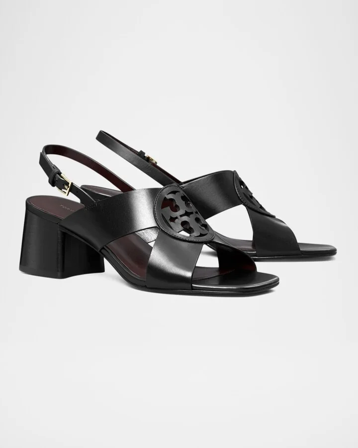 Miller Leather Logo Slingback Sandals - Image 2