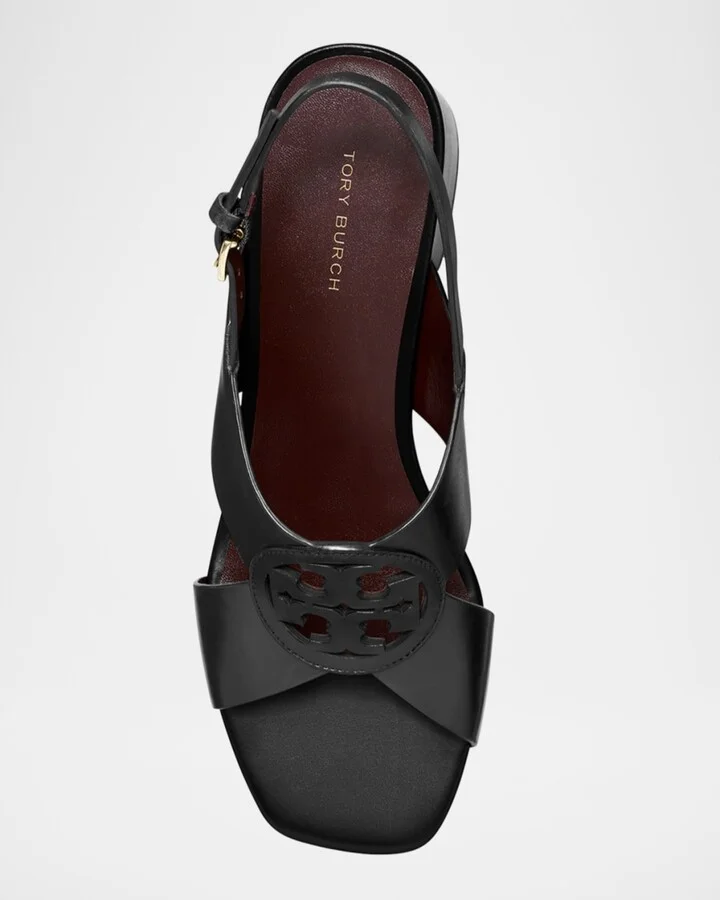 Miller Leather Logo Slingback Sandals - Image 4