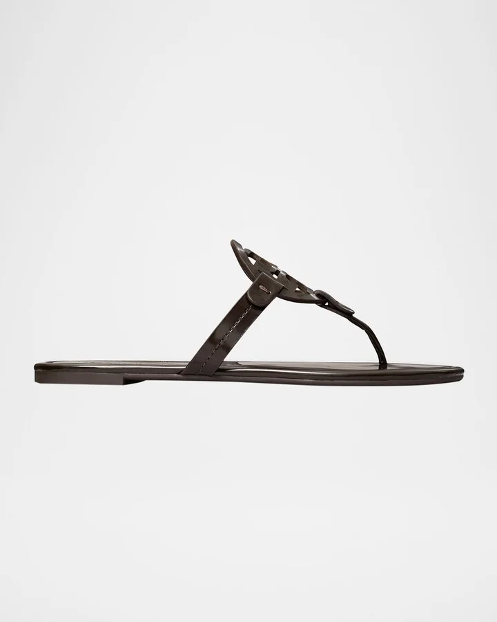 Miller Leather Logo Thong Sandals