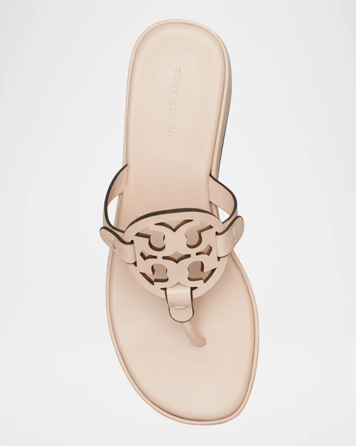 Miller Leather Logo Wedge Thong Sandals - Image 11