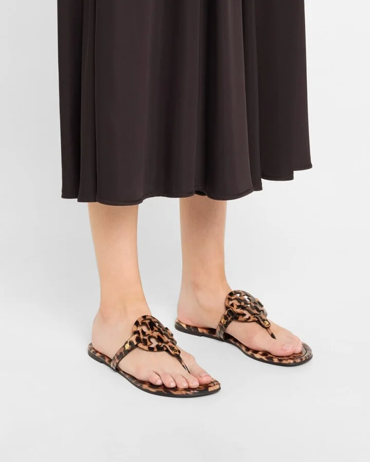 Miller Leopard-Print Leather Logo Sandals - Image 5