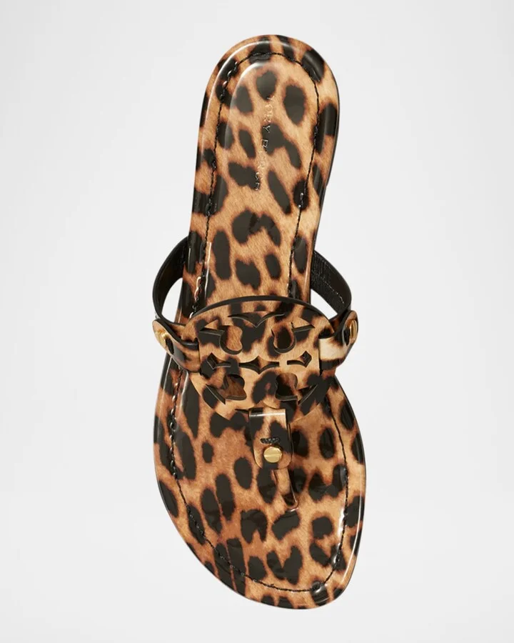 Miller Leopard-Print Leather Logo Sandals - Image 6