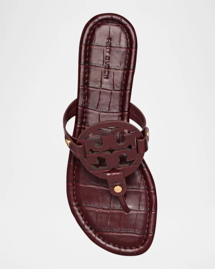 Miller Logo Croc-Embossed Thong Sandals - Image 2