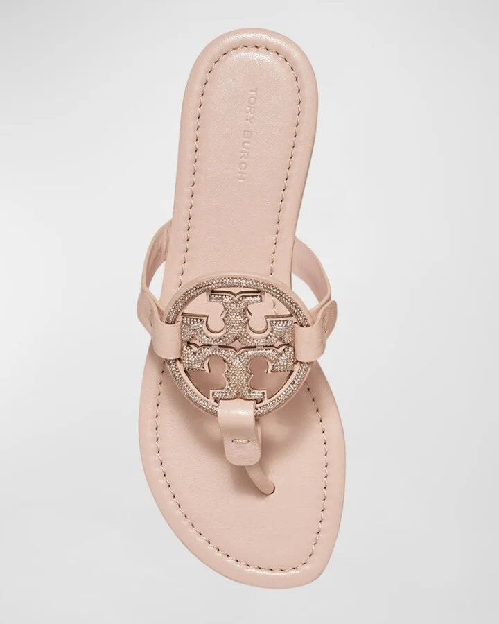 Miller Pave Medallion Thong Sandals - Image 2