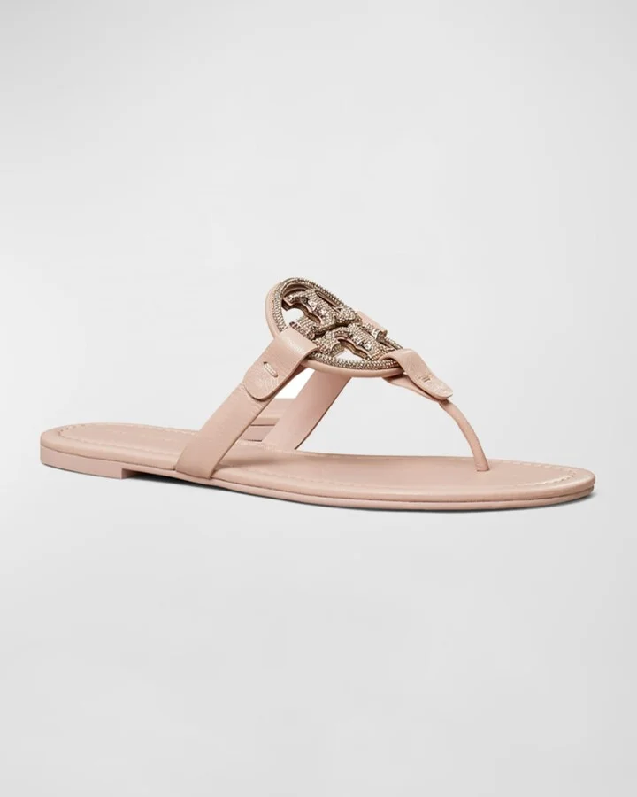 Miller Pave Medallion Thong Sandals - Image 3