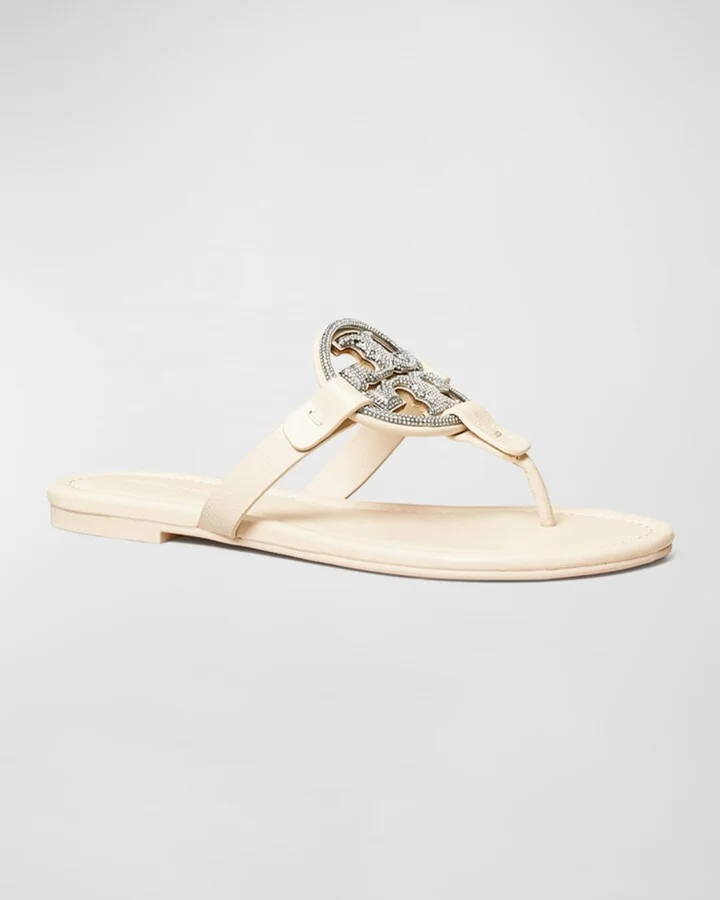 Miller Pave Medallion Thong Sandals - Image 4