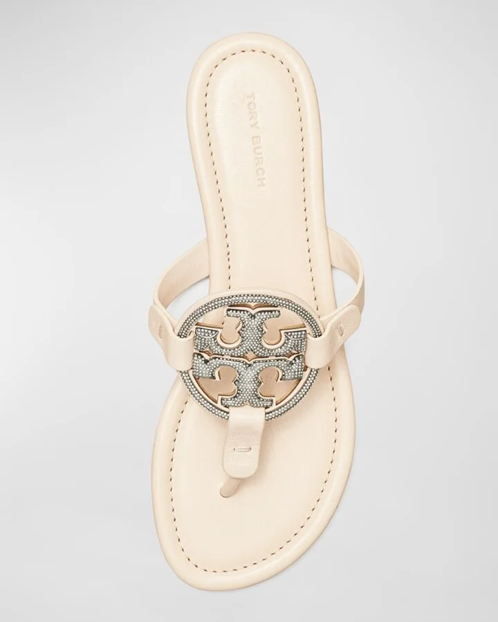 Miller Pave Medallion Thong Sandals - Image 5