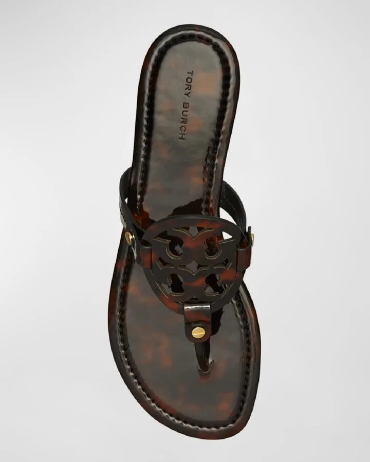 Miller Tortoise-Print Leather Sandals - Image 2