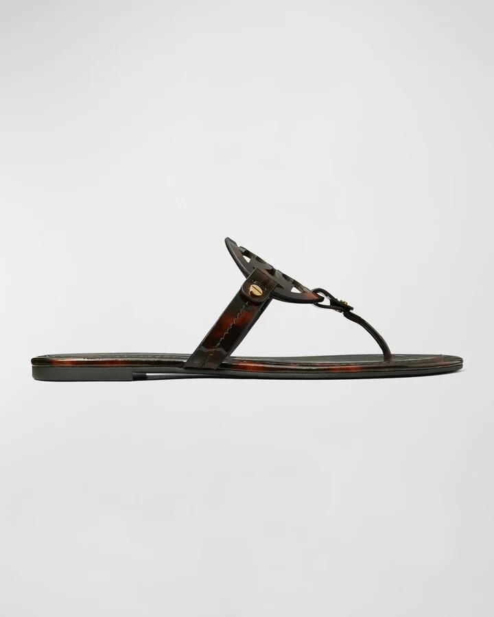 Miller Tortoise-Print Leather Sandals