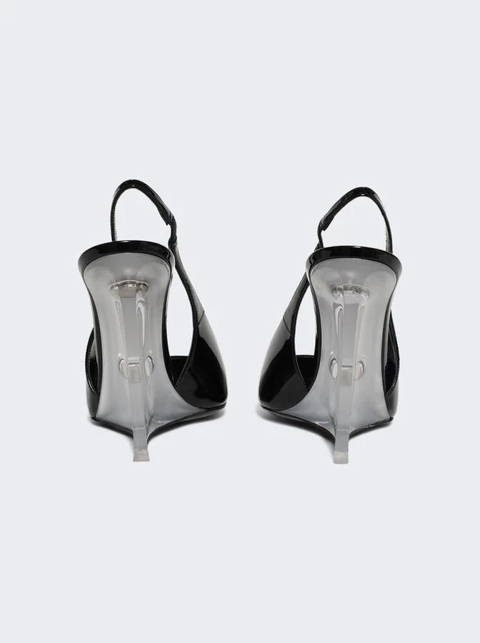 Miller Wedge Pump Glazed Black Leather
