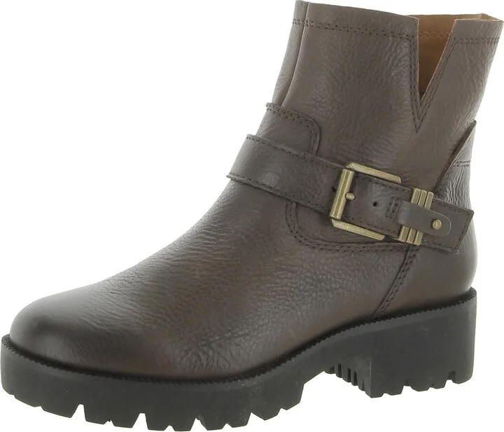 Miller Womens Leather Lug Sole Booties