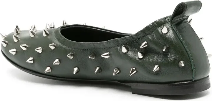 Milly spike-stud leather ballerina shoes - Image 3