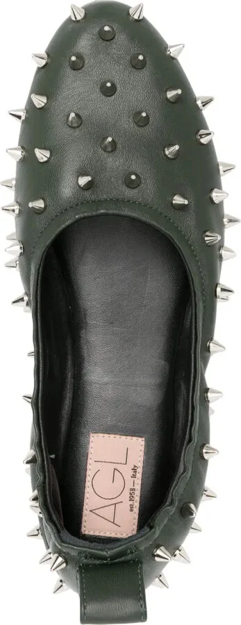 Milly spike-stud leather ballerina shoes - Image 4