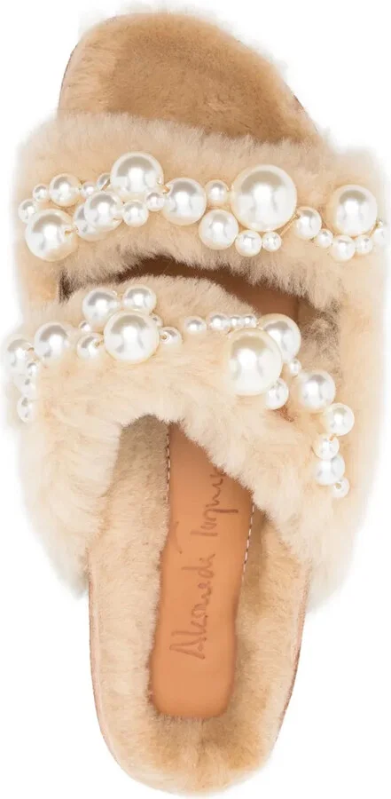 Mimi faux-pearl embellished sandals - Image 4