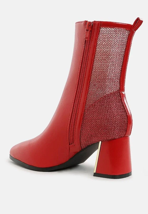Mimosa Mesh Detail Pointy Ankle Boots - Image 5