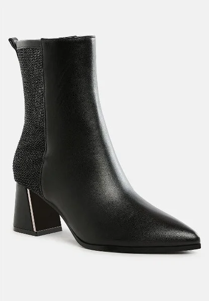 Mimosa Mesh Detail Pointy Ankle Boots Women - Image 3