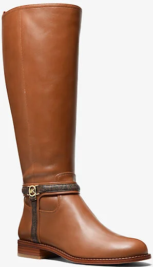 Mindy Leather and Signature Logo Trim Boot