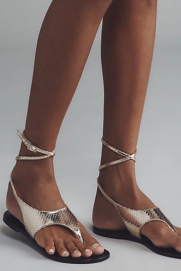 Mindy Metallic Thong Sandals - Image 2