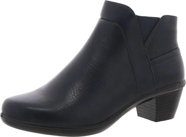 Mindy Womens Zipper Faux Leather Booties