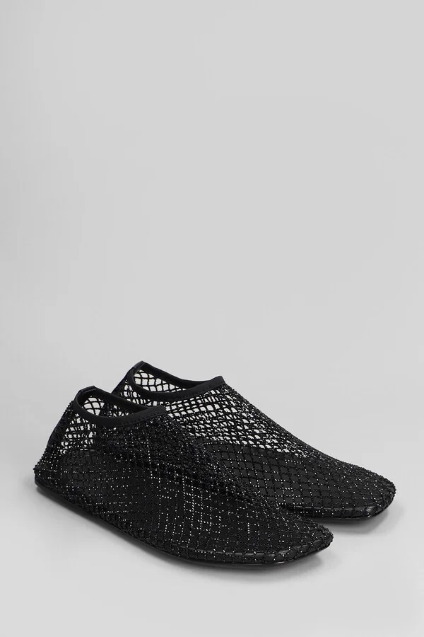 Minette Crystal Mesh Ballet Flats In Black Nylon - Image 2