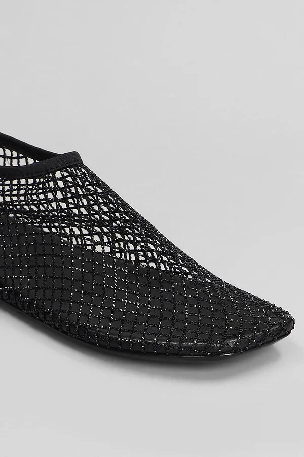 Minette Crystal Mesh Ballet Flats In Black Nylon - Image 5