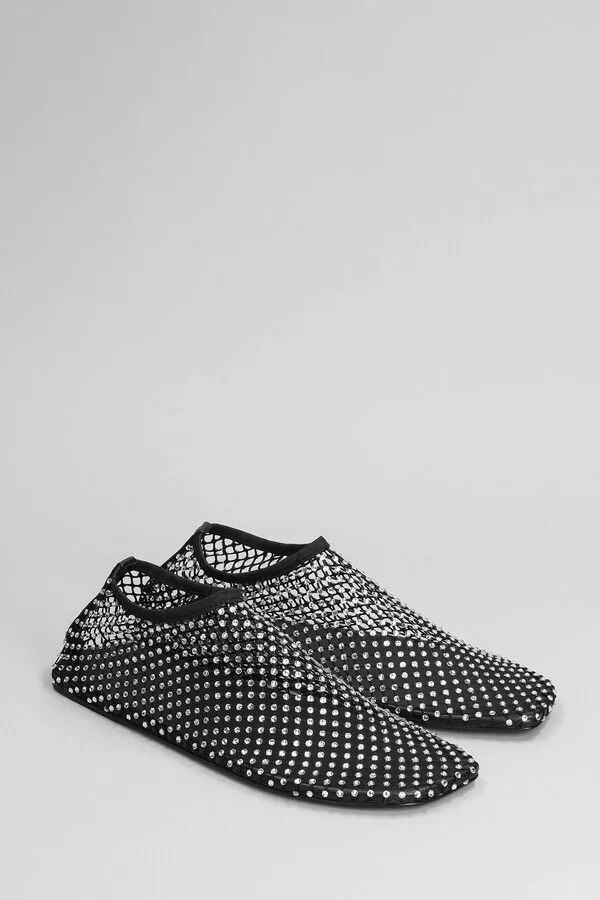 Minette Flat Ballet Flats In Black Nylon And Leather - Image 2