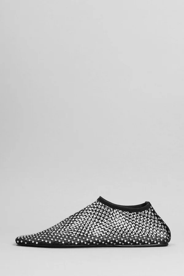 Minette Flat Ballet Flats In Black Nylon And Leather - Image 3