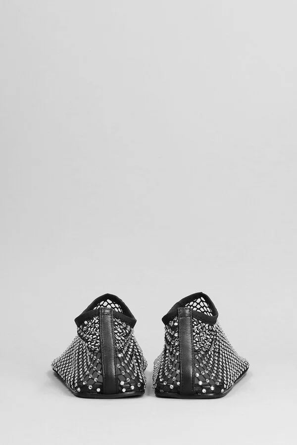 Minette Flat Ballet Flats In Black Nylon And Leather - Image 4