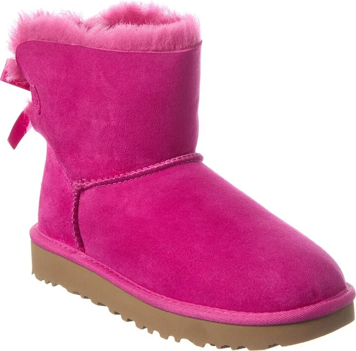 Mini Bailey Bow II Suede & Shearling Boot