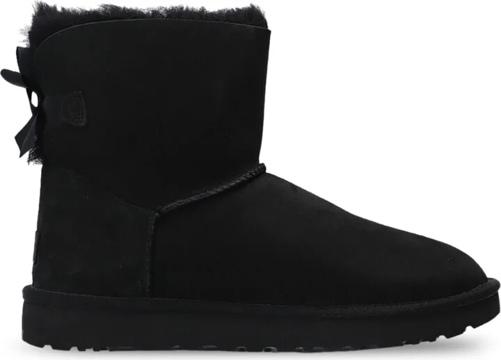 'Mini Bailey Bow II' Suede Snow Boots, , - Black