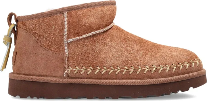 mini Biarritz suede-leather stitched boots