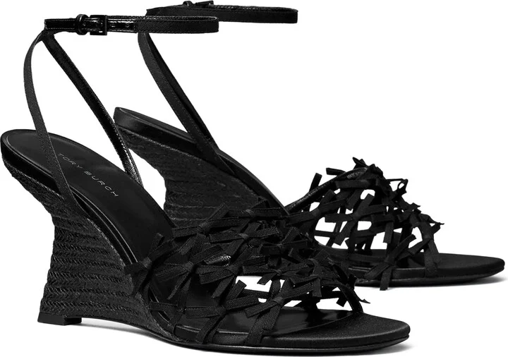 Mini Bow Espadrille Ankle Strap Wedge Sandal
