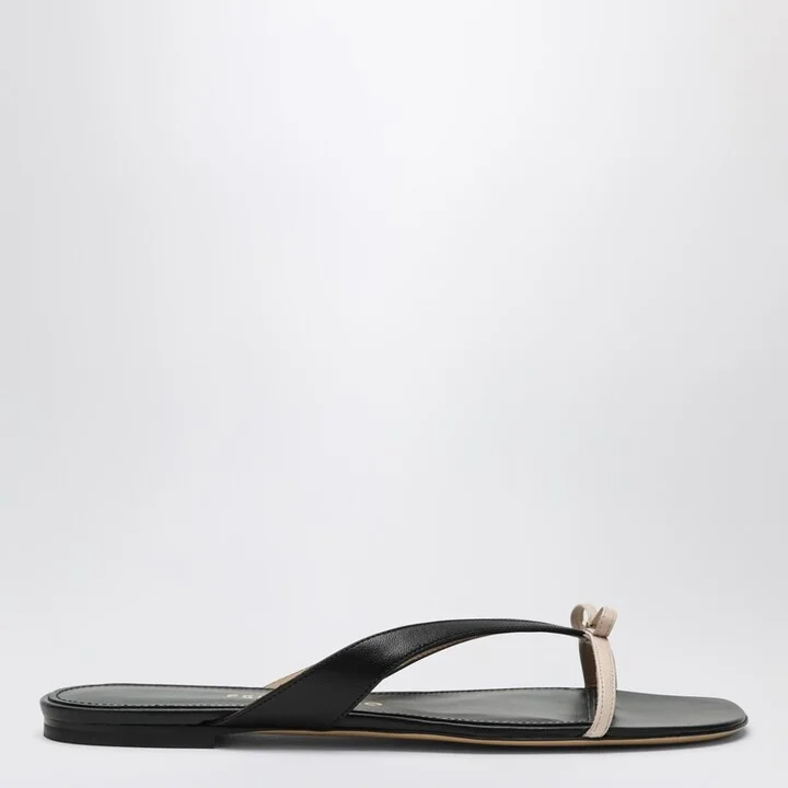 Mini Bow flip-flop black and powdery / narrow fit