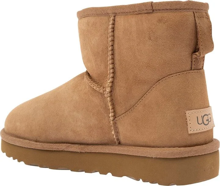 'Mini Classic Ii' Beige Pull-On Boots In Suede Woman - Image 3