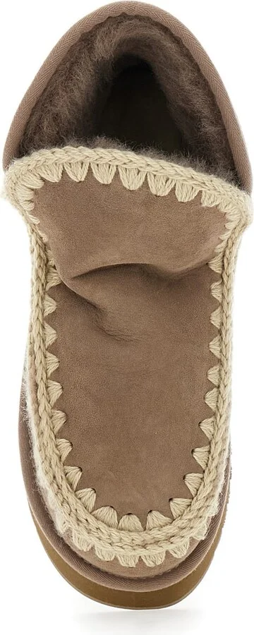 'mini Eskimo' Brown Ankle Boots With Logo Patch On The Rear In Leather And Suede Woman - Image 4