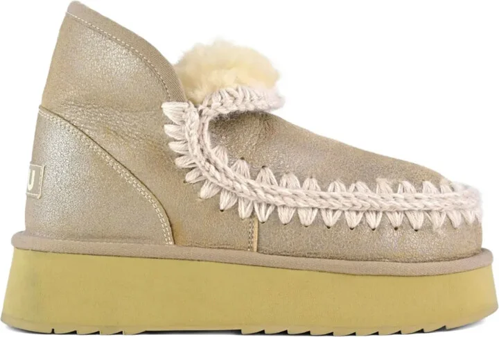 mini Eskimo metallic braided-trim boots