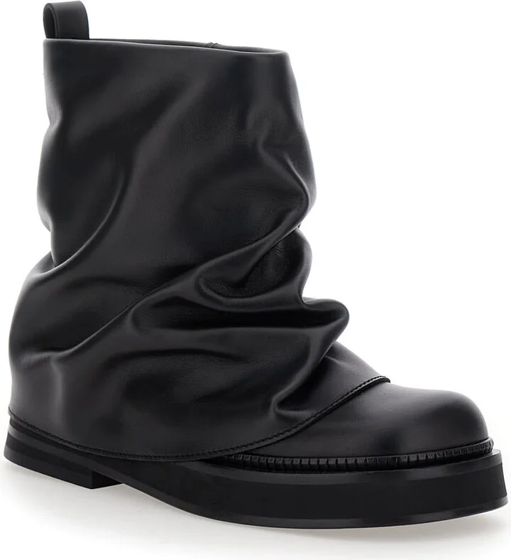 'mini Robin' Black Ankle Boots With Logo Plaque On The Rear And Pull-tab At The Heel In Leather Woman - Image 2